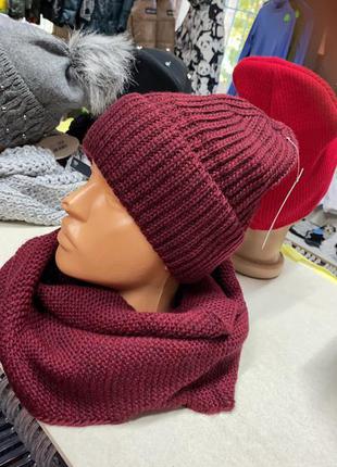 Женская шапка+ шарф-снуд2 фото