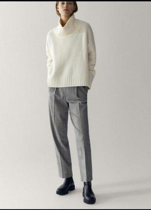 Стильные шерстяные брюки massimo dutti брюки принт клетка шерсть клетка шерсть2 фото