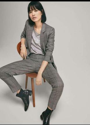Стильные шерстяные брюки massimo dutti брюки принт клетка шерсть клетка шерсть3 фото