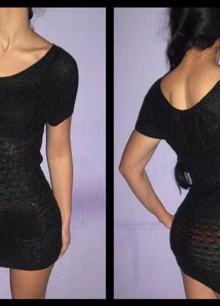 Чорна в'язана туніка