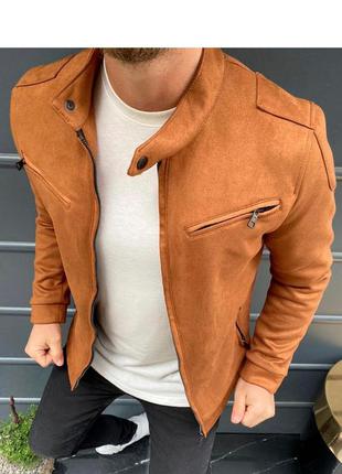 Бомбер чоловіча куртка базовий коричневий туреччина / курточка чоловіча базовий коричневий турречина
