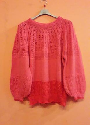 Супер светр оверзайс коралового кольору
