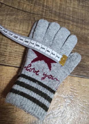 Перчатки шерстяные утеплённые варежки  рукавицы для мальчика хлопчика 7-8 лет 9-103 фото