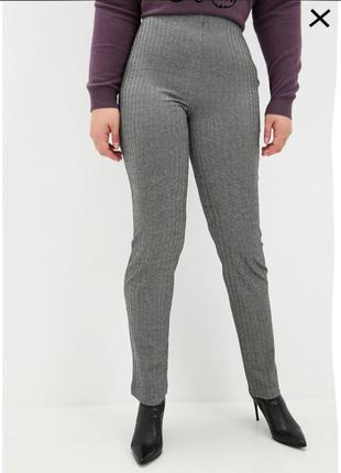 Стильные трикотажные стрейчевые брюки принт ёлочка m&s
