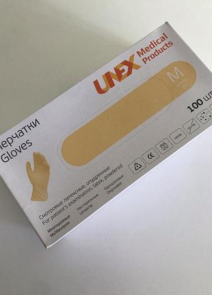 Рукавички латексні unex 100шт