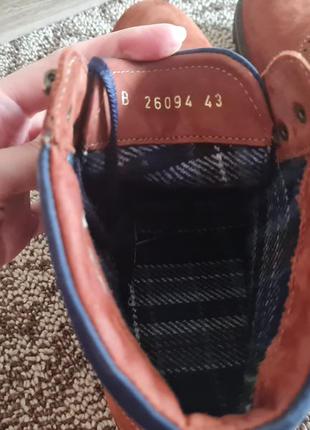 Стильные мужские ботинки сапоги деми натуральная кожа замша ковбой винтаж коричневые с синим5 фото