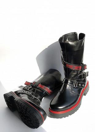 Sale зимние кожаные сапоги в наличии 30-38р