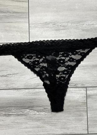Чёрные кружевные трусики стриги h&m