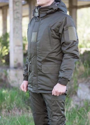 Бушлат куртка зимова олива білоруська тканина грета фуфайка2 фото