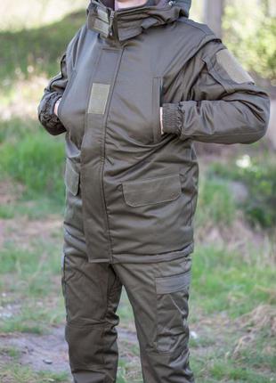 Бушлат куртка зимова олива білоруська тканина грета фуфайка3 фото
