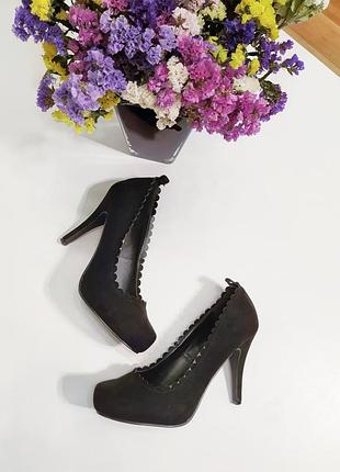 ❤️ туфлі під замш високий каблук