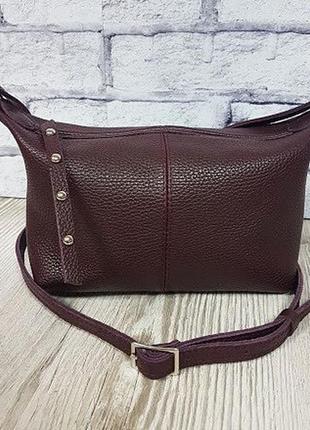 Сумка жіноча натуральна шкіра марсала флотар 1699