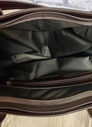 Ділова сумка з натуральної шкіри, шоколадна матова 16353 фото