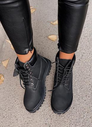 Женские ботинки timberland 6 inch premium black термо скидка sale3 фото