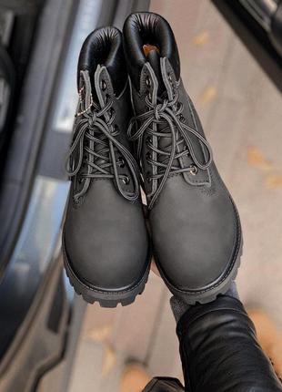 Женские ботинки timberland 6 inch premium black термо скидка sale4 фото