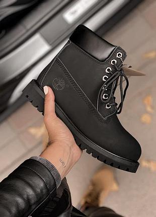 Женские ботинки timberland 6 inch premium black термо скидка sale1 фото