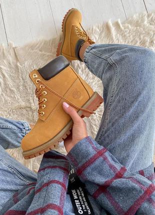 Женские ботинки timberland 6 inch premium ginger термо  скидка sale | жіночі черевики знижка