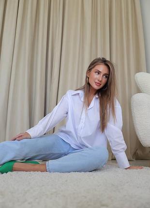 Новая базовая белая хлопковая рубашка оверсайз разные цвета