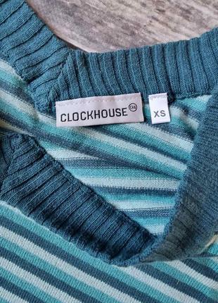 Полосатый зеленый свитер clockhouse2 фото