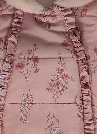 Зимний комбинезон для девочки george pink floral6 фото