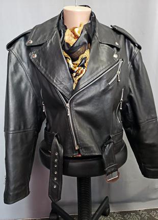 Косуха жіноча куртка байкерська волов'я шкіра leonardo original 100% leather італія5 фото