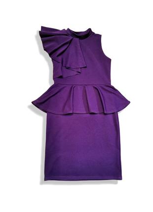 Сукні з басками рюшами стрейч футляр evita міді трикотажне