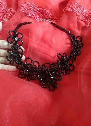 Шикарне кольє чеське скло вінтаж