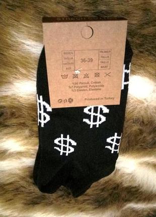 Носки с долларами чёрные2 фото