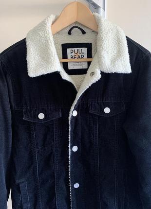 Шерпа pull&bear, вельвет, куртка
