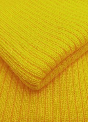 Комплект вязаная шапка со снудом унисекс желтый (25 цветов)3 фото