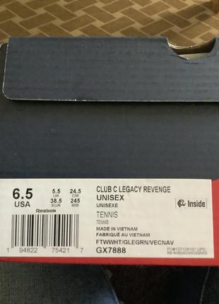 Кросівки reebok us 6,5 (club c revenge legacy shoes)5 фото