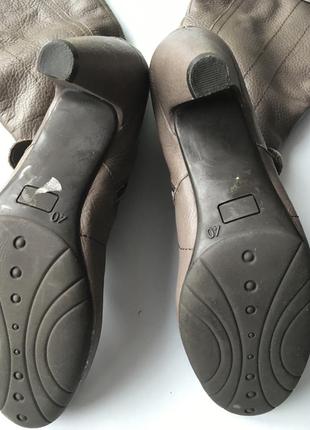 Высокие серые кожаные сапоги италия р.39-403 фото