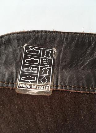 Высокие серые кожаные сапоги италия р.39-4010 фото