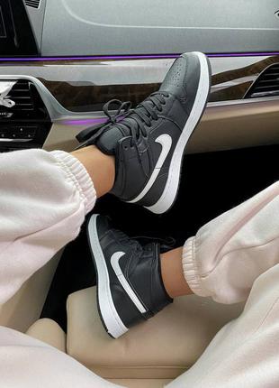 ❄️кросівки зимні найк джордан❄️36рр - 45рр❄️ nike air jordan 1 black fur, зимові кросівки найк з хутром8 фото