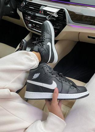 ❄️кросівки зимні найк джордан❄️36рр - 45рр❄️ nike air jordan 1 black fur, зимові кросівки найк з хутром2 фото