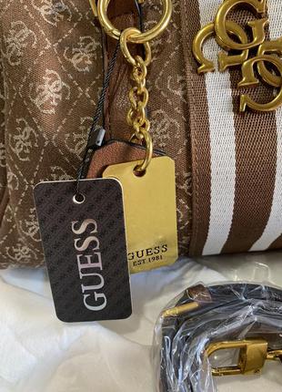 Жіноча коричнева шкіряна сумка guess2 фото