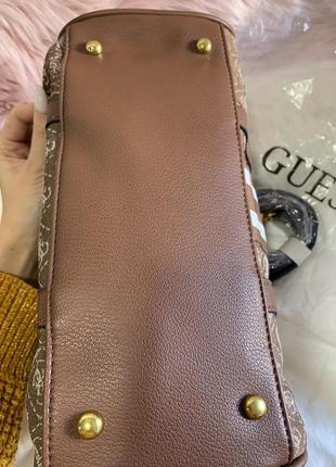 Жіноча коричнева шкіряна сумка guess7 фото