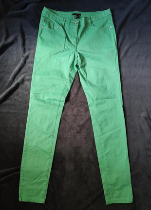 Зелені джинси з високою посадкою h&m