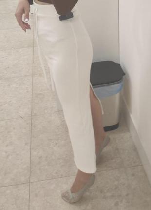 Белая трикотажная юбка, zara1 фото