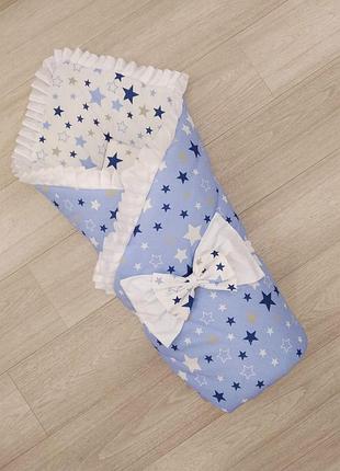 Конверт рюшонок зірочки на блакитному