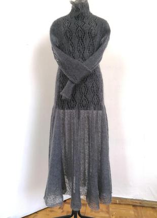 Паутинка платье. вязаное ажурное из кид мохер6 фото