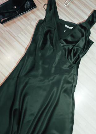 Шикарное темно зелёное изумрудное платье .amanda wakeley.9 фото