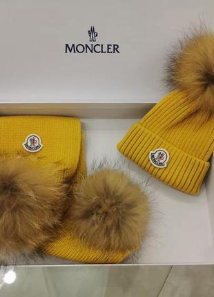 Комплект шапка шарф moncler1 фото
