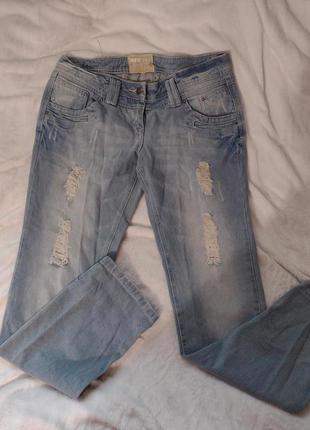 Джинсы authentic denim голубые прямые 31р