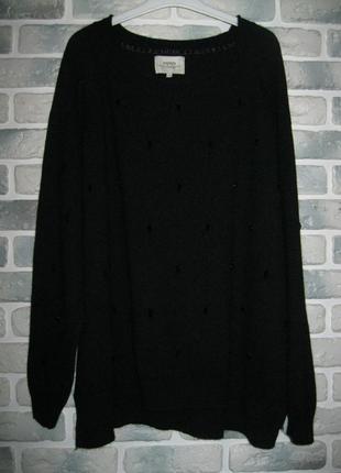 Женский теплый черный свитер ангора / papaya5 фото