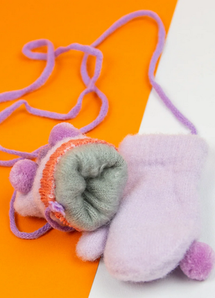 Рукавиці .дитячі рукавиці 6-12 місяців зимові на мотузочці з вічками .2 фото