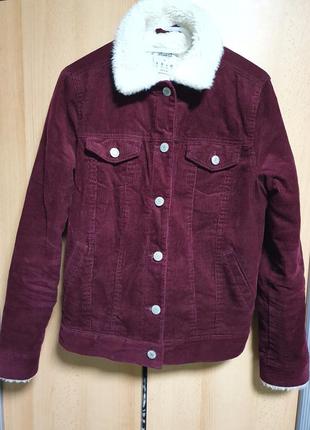 Теплая куртка denim,пиджак вельвет на меху