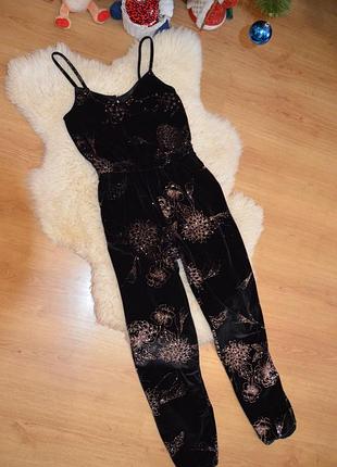 Topshop велюровий шикарно блискучий комбінезон