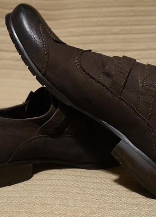Бесподобные темно-коричневые кожаные туфли - монки 52 weeks италия 44  р.