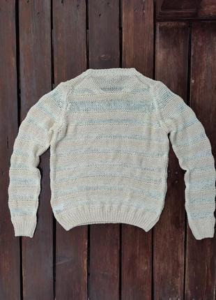 Джемпер-свитер massimo dutti с крупной вязкой в горизонтальную полоску6 фото